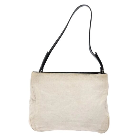 PRADA Shoulder Bag Canvas Leather Silver White Auth bs28706 - Picture 2 of 16